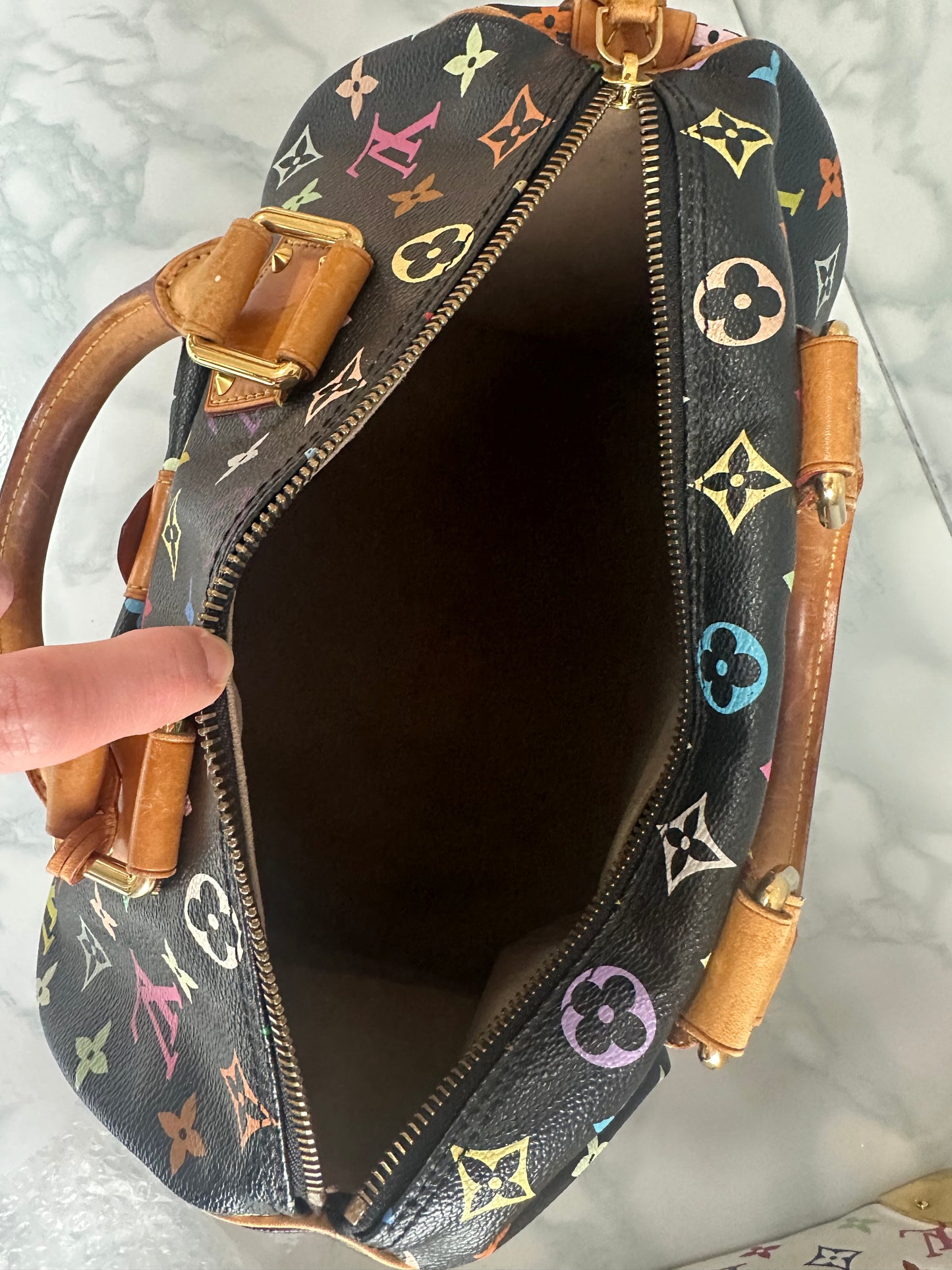 LV Black Murakami Speedy 30