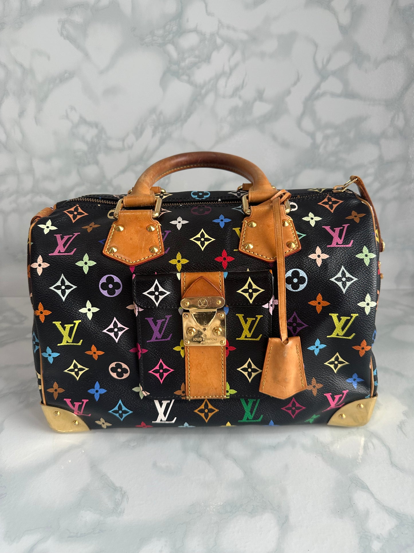 LV Black Murakami Speedy 30